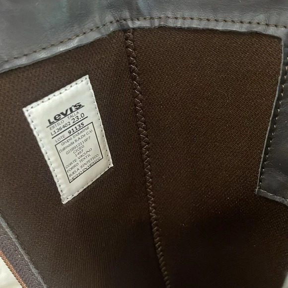 Vintage Levi’s Leather tan block heel riding western cowgirl cowboy boots sz 6 - Picture 14 of 17